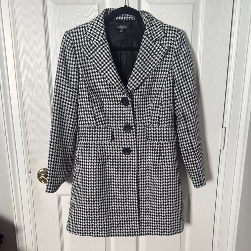Isabella Black and White Houndstooth Blazer lightweight size 8